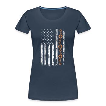 Mechanical Engineer - Maschinenbauingenieur Vintag - Frauen Premium Bio T-Shirt - Navy - Vorne - Mia (176cm)