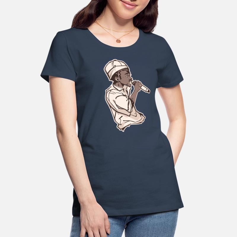 Rapper hält ein Mikrofon mit Schlaganfall Frauen Premium Bio T-Shirt