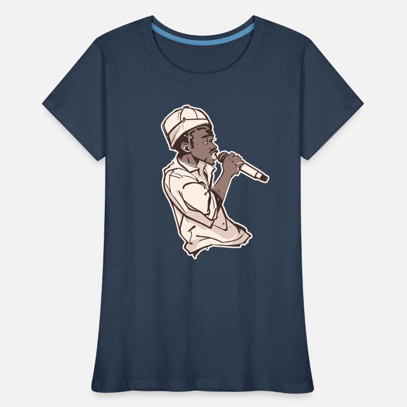 Rapper hält ein Mikrofon mit Schlaganfall Frauen Premium Bio T-Shirt