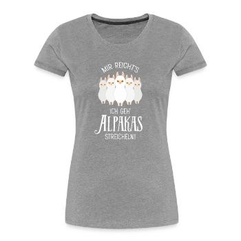 Mir Reichts Ich Geh Alpakas Streicheln - Frauen Premium Bio T-Shirt - Navy - Vorne - Mia (176cm)