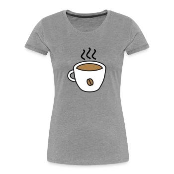 coffee - Frauen Premium Bio T-Shirt - Navy - Vorne - Mia (176cm)