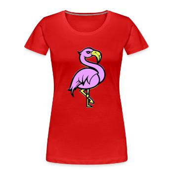 Flamingo Comic - Women's Premium Organic T-Shirt - navy - Front - Mia (176cm)