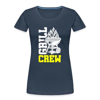 Grill Crew - Women's Premium Organic T-Shirt - navy - Front - Mia (176cm)