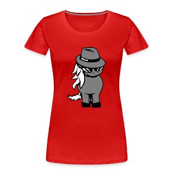 Cheval Gangster Chapeau Lunettes de soleil Criminal Cool - T-shirt bio Premium Femme - bleu marine - Devant - Mia (176cm)