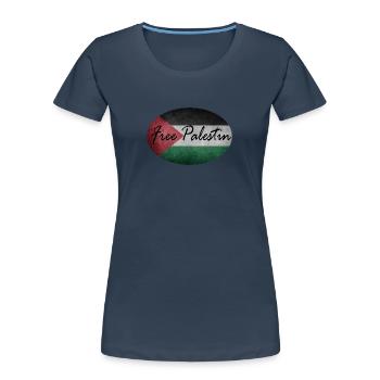 Free Palestine - Women's Premium Organic T-Shirt - navy - Front - Mia (176cm)