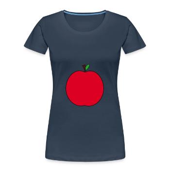 Apple - Women's Premium Organic T-Shirt - navy - Front - Mia (176cm)