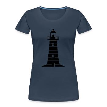 lighthouse - Women's Premium Organic T-Shirt - navy - Front - Mia (176cm)