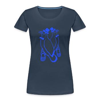 Sir Birds Team Hat Monocle Glasses 2 Rich Friends - Women's Premium Organic T-Shirt - navy - Front - Mia (176cm)