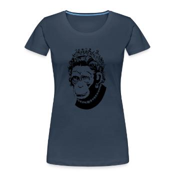 Reine des singes - T-shirt bio Premium Femme - bleu marine - Devant - Mia (176cm)