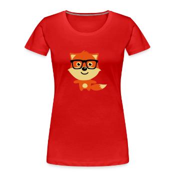 Cute & Funny Hipster Baby fox with nerd glasses - Frauen Premium Bio T-Shirt - Navy - Vorne - Mia (176cm)