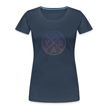 Yoga - Frauen Premium Bio T-Shirt - Navy - Vorne - Mia (176cm)