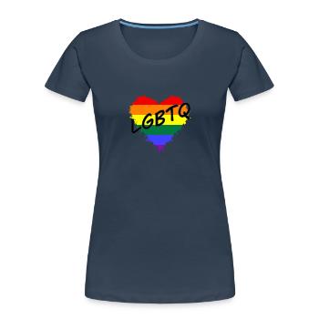 Herz Splash Lgbtq LGBTQ Pride - Frauen Premium Bio T-Shirt - Navy - Vorne - Mia (176cm)