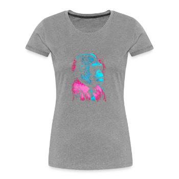 80s Neon Business Gorilla Artwork - Women's Premium Organic T-Shirt - navy - Front - Mia (176cm)