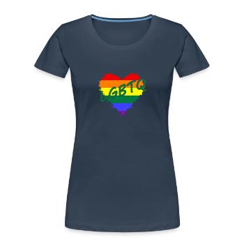 Herz LGBTQ heart lgbtq - Frauen Premium Bio T-Shirt - Navy - Vorne - Mia (176cm)