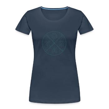Yoga Yogi - Frauen Premium Bio T-Shirt - Navy - Vorne - Mia (176cm)
