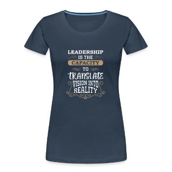 Arbeit Karriere Vorgesetzter Bürohumor - Frauen Premium Bio T-Shirt - Navy - Vorne - Mia (176cm)