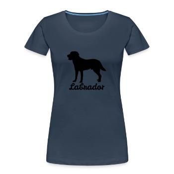 Labrador Retriever - Dog Gift Labbi - Women's Premium Organic T-Shirt - navy - Front - Mia (176cm)