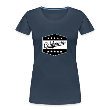 California - Frauen Premium Bio T-Shirt - Navy - Vorne - Mia (176cm)