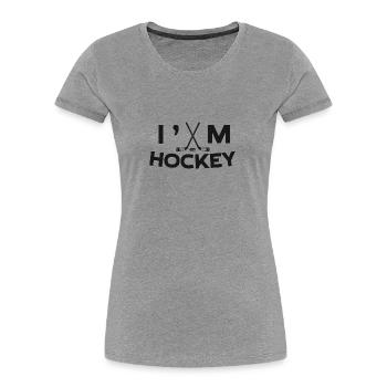 Ich bin Hockey T-Shirt Geschenk - Frauen Premium Bio T-Shirt - Navy - Vorne - Mia (176cm)