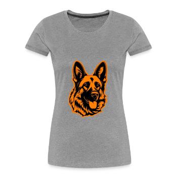 German Shepherd Dog Head - Women's Premium Organic T-Shirt - navy - Front - Mia (176cm)