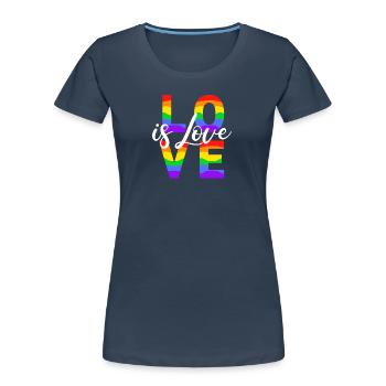 Love Is Love - Frauen Premium Bio T-Shirt - Navy - Vorne - Mia (176cm)