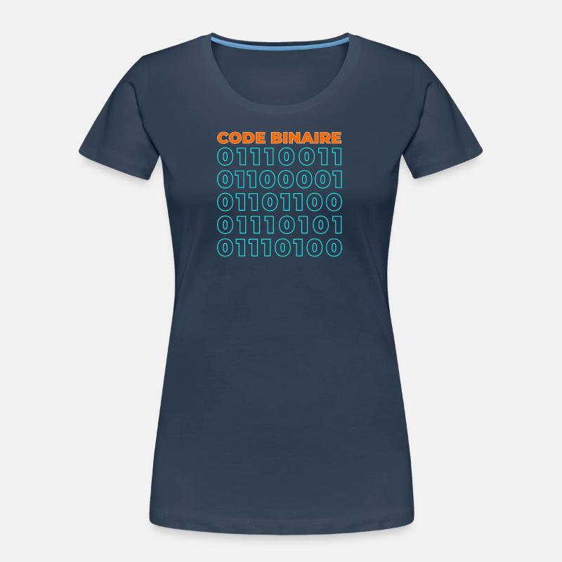 Code binaire - T-shirt bio Premium Femme - bleu marine