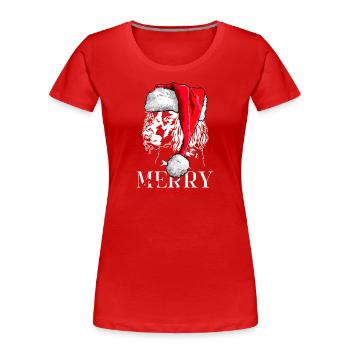 Santa German Quail Dog Merry Christmas Dogs - Women's Premium Organic T-Shirt - navy - Front - Mia (176cm)