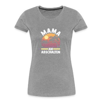 Vacancier Mère Maman - T-shirt bio Premium Femme - bleu marine - Devant - Mia (176cm)