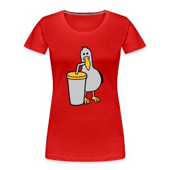Seagull drinks cola drink - Women's Premium Organic T-Shirt - navy - Front - Mia (176cm)