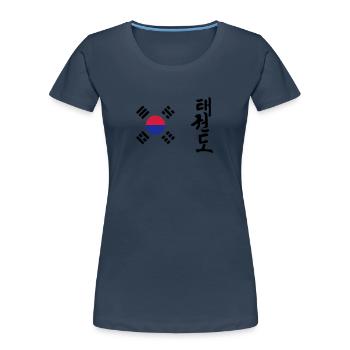 Taekwondo Taekwondoin Tae-Kwon-Do Tae Kwon Do - Women's Premium Organic T-Shirt - navy - Front - Mia (176cm)