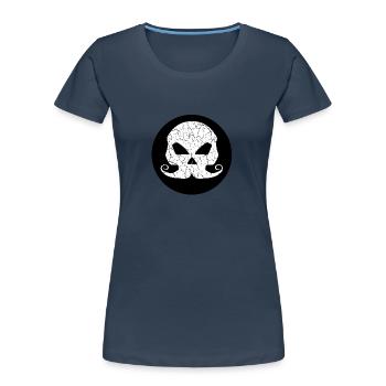 Skull Totenkopf Bones Vintage - Frauen Premium Bio T-Shirt - Navy - Vorne - Mia (176cm)