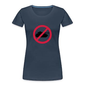 Panzer - Frauen Premium Bio T-Shirt - Navy - Vorne - Mia (176cm)