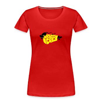 Mouse and Cheese - Frauen Premium Bio T-Shirt - Navy - Vorne - Mia (176cm)