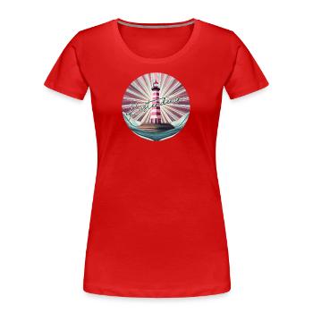 Pinker Leuchtturm - Frauen Premium Bio T-Shirt - Navy - Vorne - Mia (176cm)