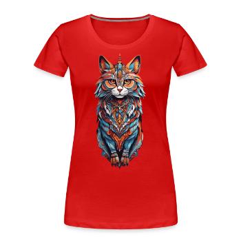 Mystische Katze Schamanismus & Spirit Design - Frauen Premium Bio T-Shirt - Navy - Vorne - Mia (176cm)