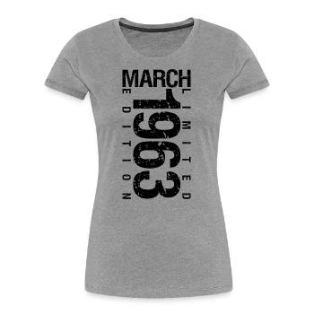 Birthday March 1963 March born in March - Women's Premium Organic T-Shirt - navy - Front - Mia (176cm)
