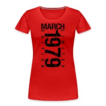 Birthday March 1979 March born in March - Women's Premium Organic T-Shirt - navy - Front - Mia (176cm)