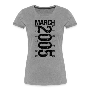 Anniversaire Mars 2005 Mars né en Mars - T-shirt bio Premium Femme - bleu marine - Devant - Mia (176cm)