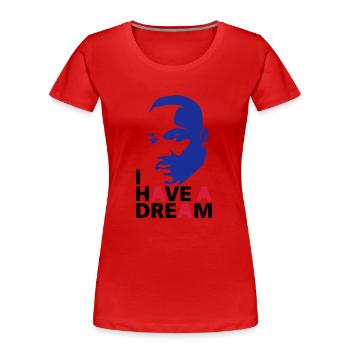 MARTIN LUTHER KING - Frauen Premium Bio T-Shirt - Navy - Vorne - Mia (176cm)