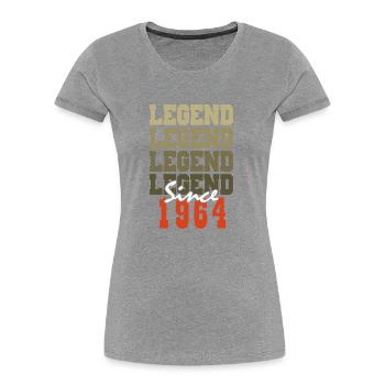 Cadeau 60e Anniversaire Vintage Né un mois de 1964 - T-shirt bio Premium Femme - bleu marine - Devant - Mia (176cm)