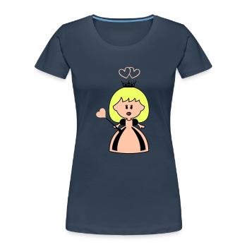 amour de princesse - T-shirt bio Premium Femme - bleu marine - Devant - Mia (176cm)