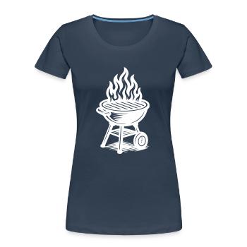 Grill Fire Grilling - Women's Premium Organic T-Shirt - navy - Front - Mia (176cm)