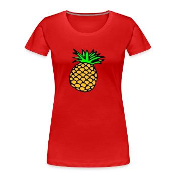 Ananas - Frauen Premium Bio T-Shirt - Navy - Vorne - Mia (176cm)