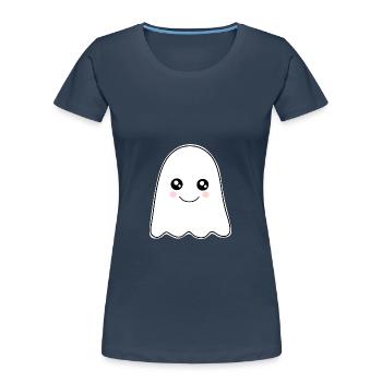 Kawaii Ghost Ghosts Halloween Halloween Costume - Women's Premium Organic T-Shirt - navy - Front - Mia (176cm)