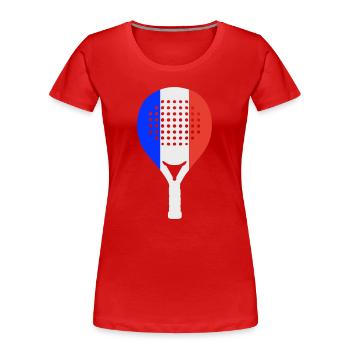 Padel-France - T-shirt bio Premium Femme - bleu marine - Devant - Mia (176cm)
