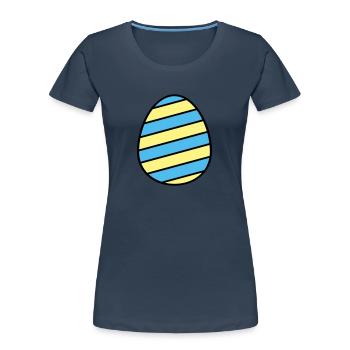Oeuf de Pâques coloré - T-shirt bio Premium Femme - bleu marine - Devant - Mia (176cm)