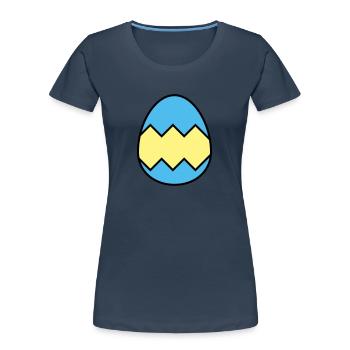 Oeuf de Pâques coloré - T-shirt bio Premium Femme - bleu marine - Devant - Mia (176cm)