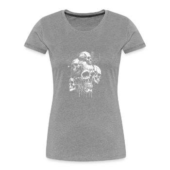Rétro futuriste Skull Skull Design - T-shirt bio Premium Femme - bleu marine - Devant - Mia (176cm)