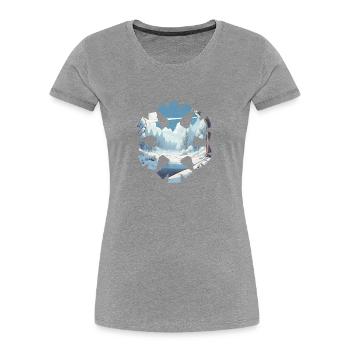 Winter Wonderland Nature View - Women's Premium Organic T-Shirt - navy - Front - Mia (176cm)