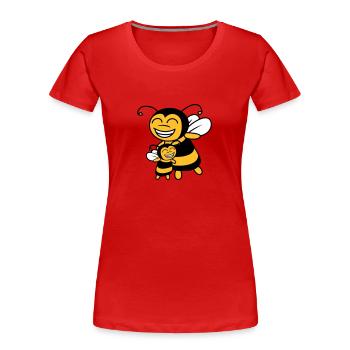 Bienen Kind Mama Papa - Frauen Premium Bio T-Shirt - Navy - Vorne - Mia (176cm)
